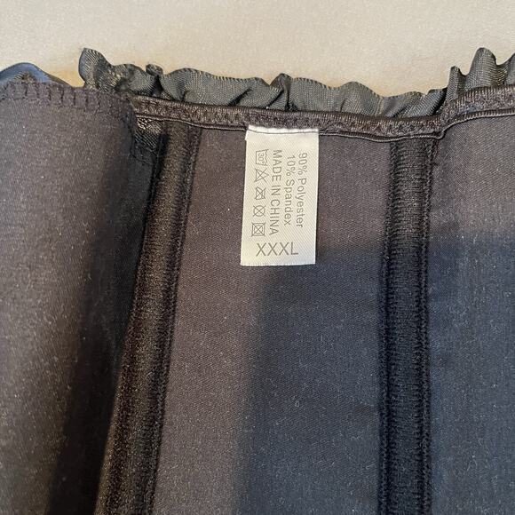 Victorian Gothic Corset Top Size 3XL Black Brocade Lace-Up Bustier Steampunk - Picture 5 of 5